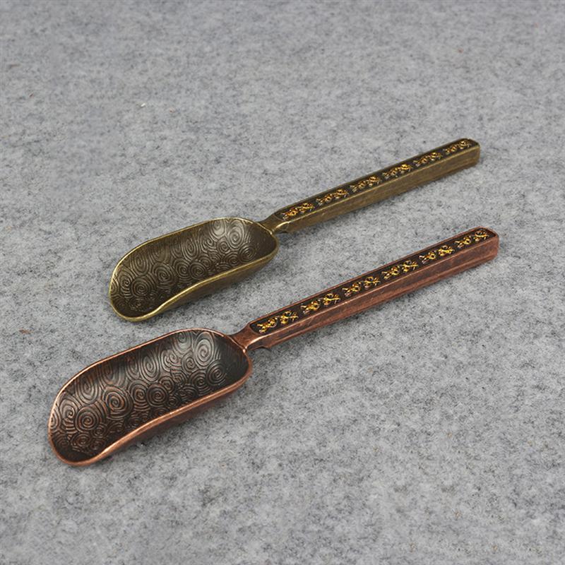 Copper Zinc Loose Leaf Tea Scoop Retro Style Tea Shovel Coffee Bean Scooper Measuring Spoon Tea Accessory