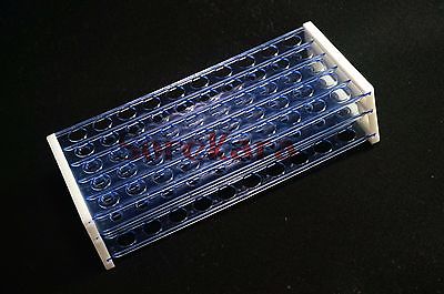 Durable 16mm/50 Vents Plastic Double Deck Test Tube Rack Plastic Laboratory Test Tube Rack Blue