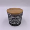 2020 Wholesale grey glass jar with wooden lid