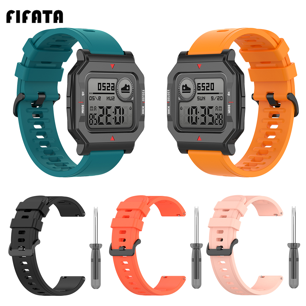 FIFATA Soft Silicone Watch Strap For Xiaomi Huami Amazfit Neo Smart Watch Replacement Wristband For Amazfit Neo Watch Band