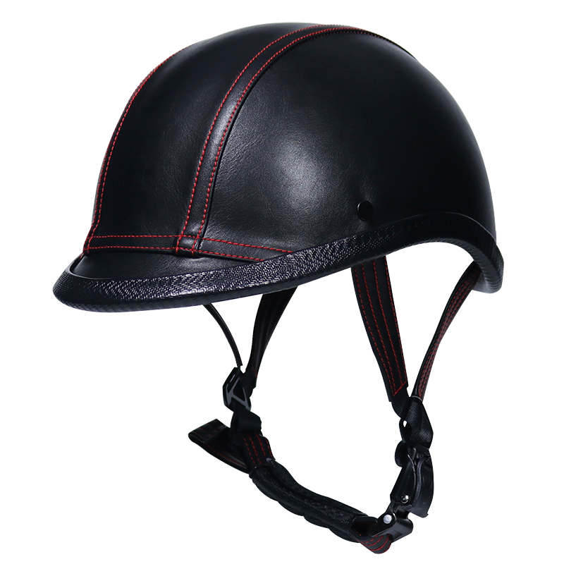 Motorcycle Helmet vintage Half Face Helmet Retro German Chopper Cruiser Matte Black helmets cascos para DOT Approvel
