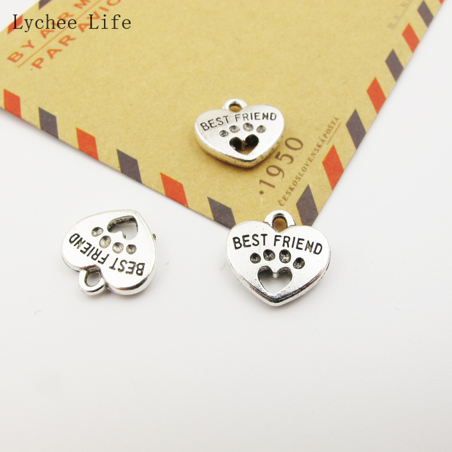 Lychee Life 50Pcs Best Friends Metal Letter Garment Label Tags For Clothes Diy Sewing Supplies