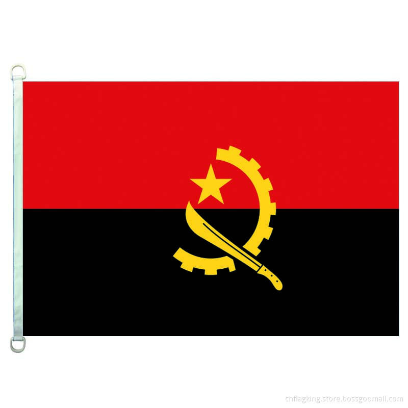 Angola national flag 100% polyster 90*150cm Angola country banner