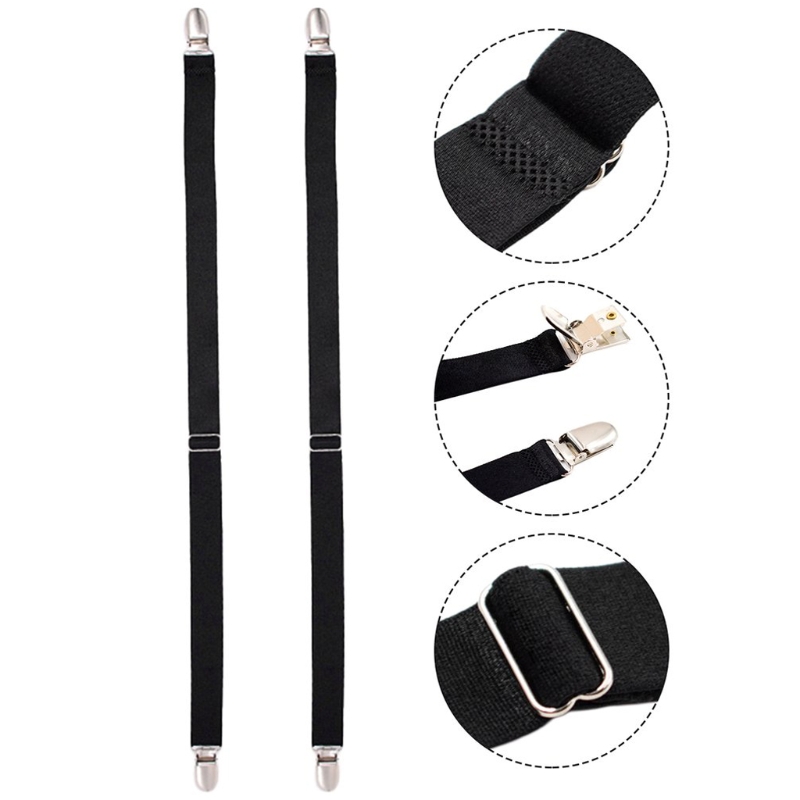 2020 New Arrival Mens Straight Suspender Shirt Stays Holder Elastic Shirt Garters Belt Metal Clip Black Underwear Accessories