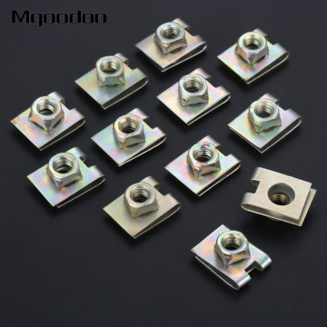 20Pcs Metal Spring U-Type Plate Nut Speed Clips M6 For Car Panel Defense Auto Fastener Clips Nuts Speed Clip U-type Retainers
