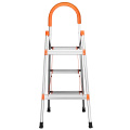 Non-slip 3-Step Aluminum Ladder Folding Platform Stool 330 lbs Load Capacity Orange Ladder Household