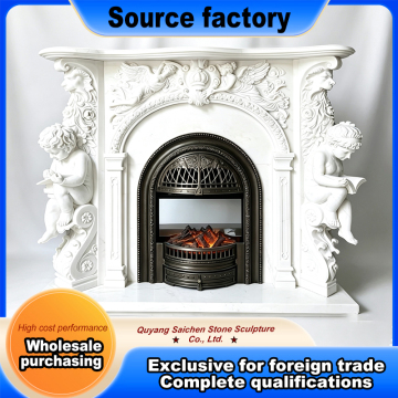 Classy Granite Fireplace Design