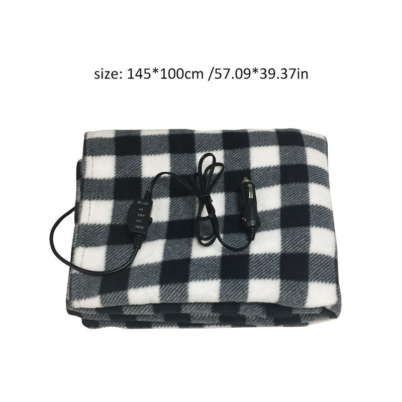 145*100cm Winter Heated 12V Car Electrical Blanket New Lattice Energy Saving Warm Car Heating Blanket Constant Temperature