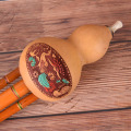 Chinese Handmade Hulusi Brown Bamboo Gourd Cucurbit Flute Ethnic Musical Instrument C Key For Beginner Music Lovers Hot Sale