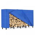 Blue Oxford Fabric Cover Outdoor Firewood Rack