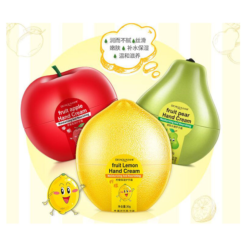 BIOAQUA Fruit Apple Pear Lemon Banana Mango Moisturizing Hydrating Hand Cream for Winter Hand Care Nourishing Skin Care