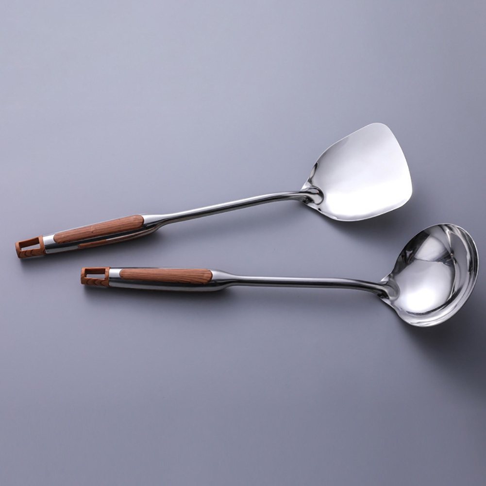Durable Portable Stainless Steel Non-stick Turner/Ladle Food Wok Spatula Spoon Kitchen Tools Cooking Utensil Cookware
