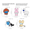 Cute Animals wearing masks Enamel Lapel Pins Cartoon Brooches Badges stay safe Fashion Pins Gifts for Friends Jewelry Wholesale
