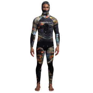 Seaskin Mens 3mm 2-Pieces Open Cell Spearfishing Wetsuit