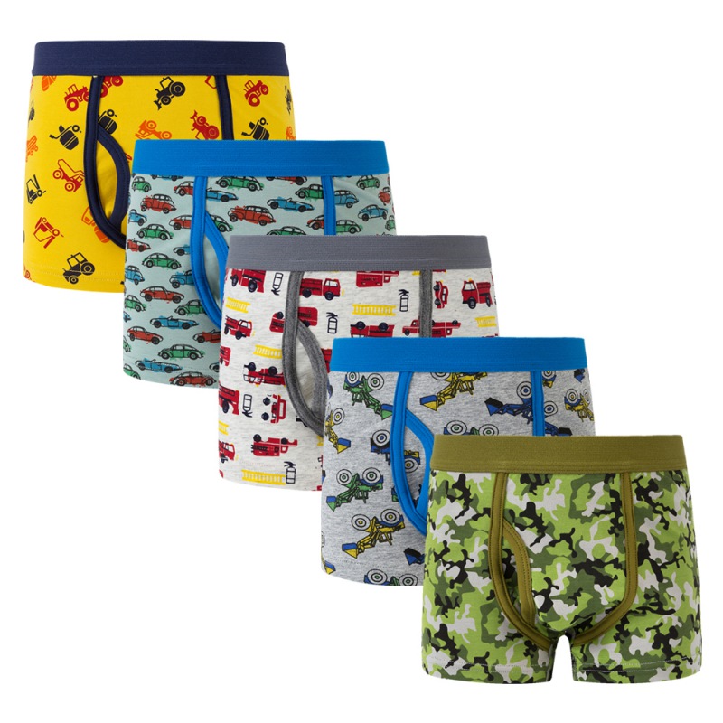 5pcs/set Kids Boys Underwear Cartoon Cotton Children's Shorts Panties Stripes Teenager