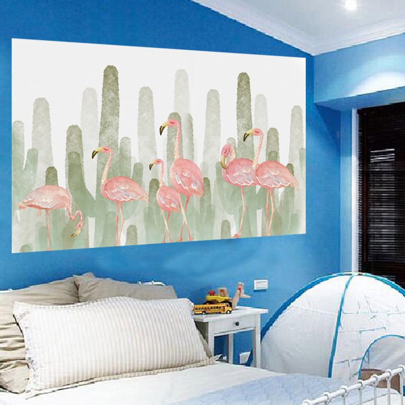 Nordic style tropical cactus wall hanging fresh style Flamingo wall hanging Tapestry Hanging Home Decorations plant Tapestries