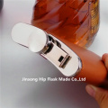 8 oz stainless steel brown leather hip flask