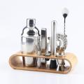 550/750ml Stainless Steel Cocktail Shaker Mixer Drink Bartender Browser Kit Bars Set Tools With Wine Rack Stand