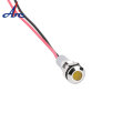 8mm LED Pilot Light Metal Waterproof 2V/3V/6V/12V/24V/110V/220V Warning Signal Lamp 150mm Wiring Cable Equipment Indicator Light