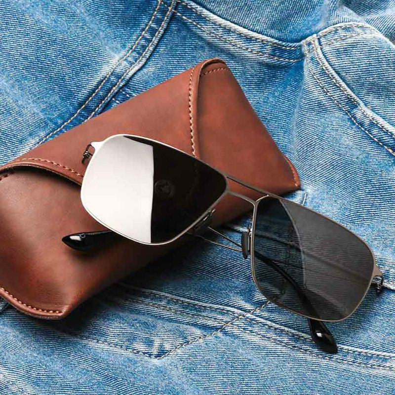 Original Xiaomi Mijia Classic Box Sun Glasses Pro Box Gradient Gray Classic Square Stainless Steel Frame Polarized Lens anti-UV