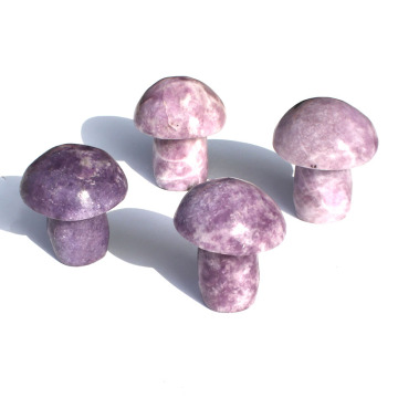 1 PCS hand made natural purple lilac stone mushroom ornament