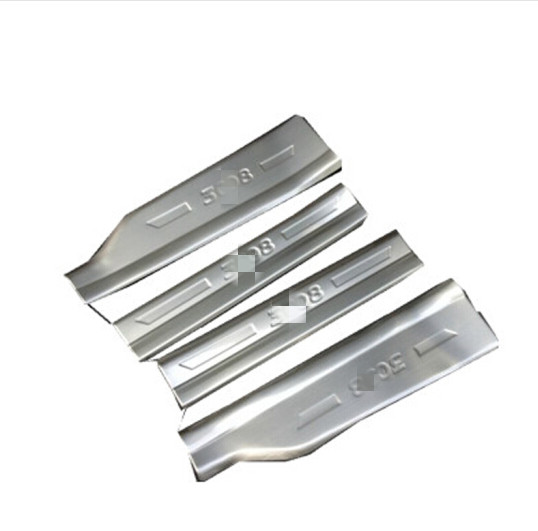 Car styling stainless steel door scuff plate lower inside 4pcs for Peugeot 3008 2015 2016 2017 2018