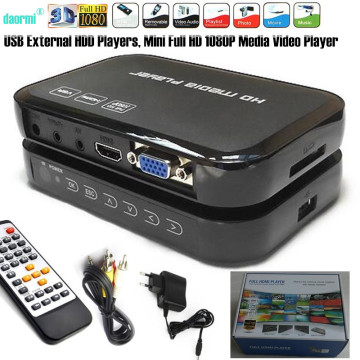 Mini Full HD 1080P USB External HDD Player With SD MMC U Disk Support MKV AVI HDMI Media Video Player IR Remote Blu-ray Player