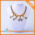 Latest design beads collar necklace, big pearl statement chker necklace