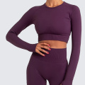 Women's Seamless Long Sleeve Yoga Top Fitness Shirts Solid T-shirts Running Gym Shirts Breathable Quick Dry Top Feamle 2021 New