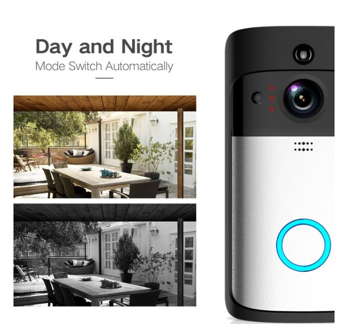 SACAM intelligent video doorbell wireless home WIFI security camera free cloud service 8G SD card two-way conversation night vis