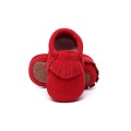 New hot sell genuine suede leather Baby moccasins shoes fringe solid hard Rubber sole baby shoes first walker toddler baby boots