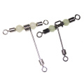 10pcs T-shape Luminous Cross-line Rolling Swivel With Pearl Beads 3 Way Swivel Fishing Rigs Connector Fishing Accessories