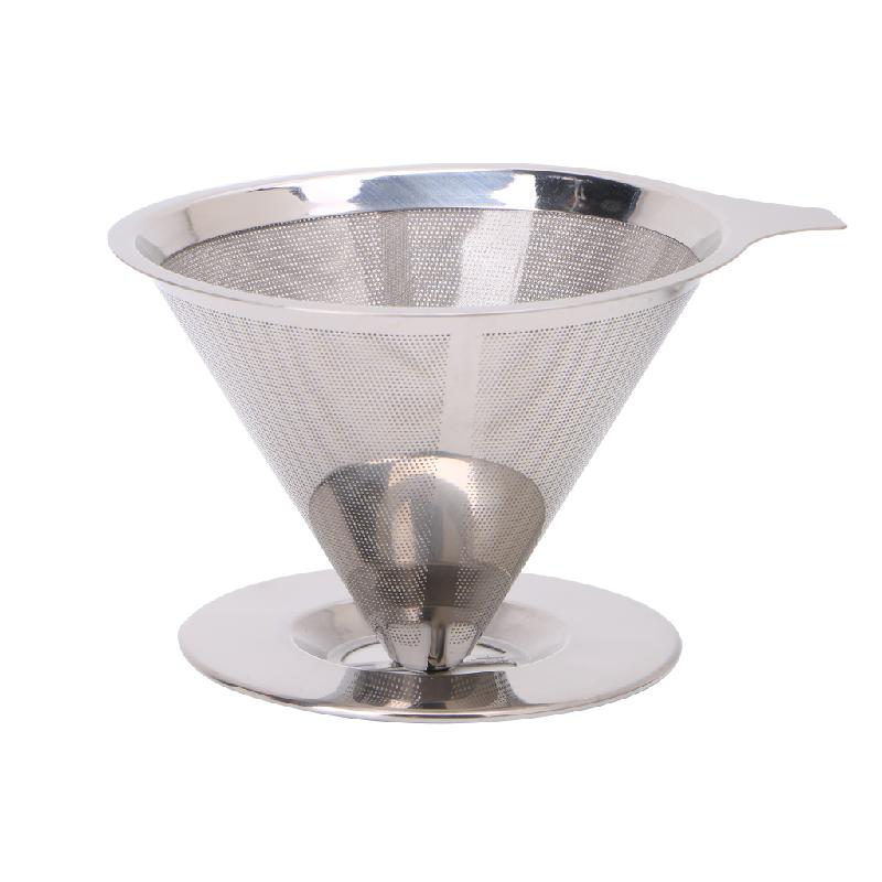 Stainless Steel Mesh Coffee Filter Paperless Pour Over Cone Dripper Reusable