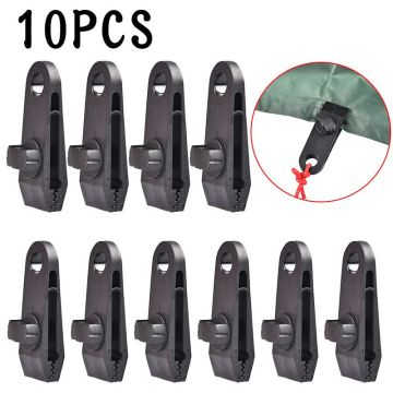 10pcs Outdoor Camping Tools Clamp Awning Accessory Car Boat Cover Tent Tie Down Emergency Tarp Clips