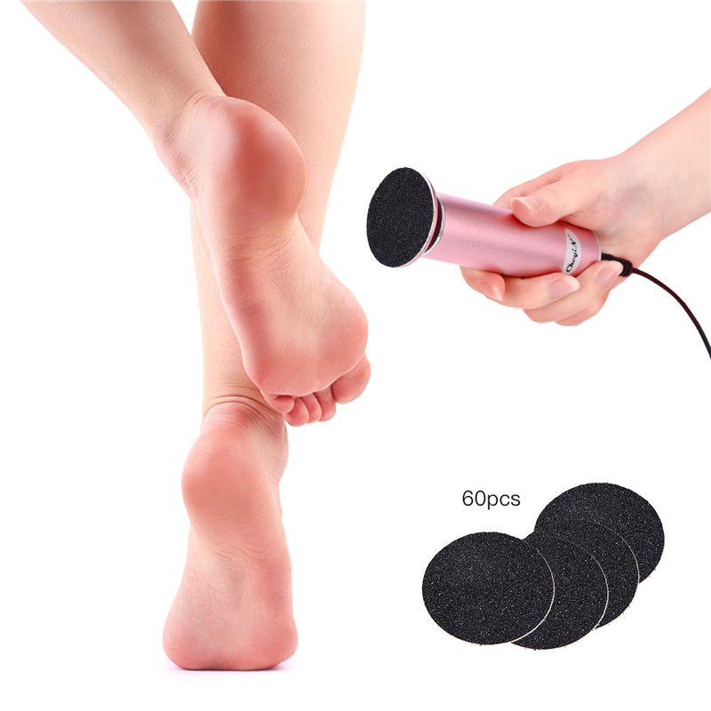 Aluminum Electric Callus Remover Heel Dead Skin Removal Pedicure Grinding Foot File Foot Care Tool with 60 Pcs Grinding Pads 31