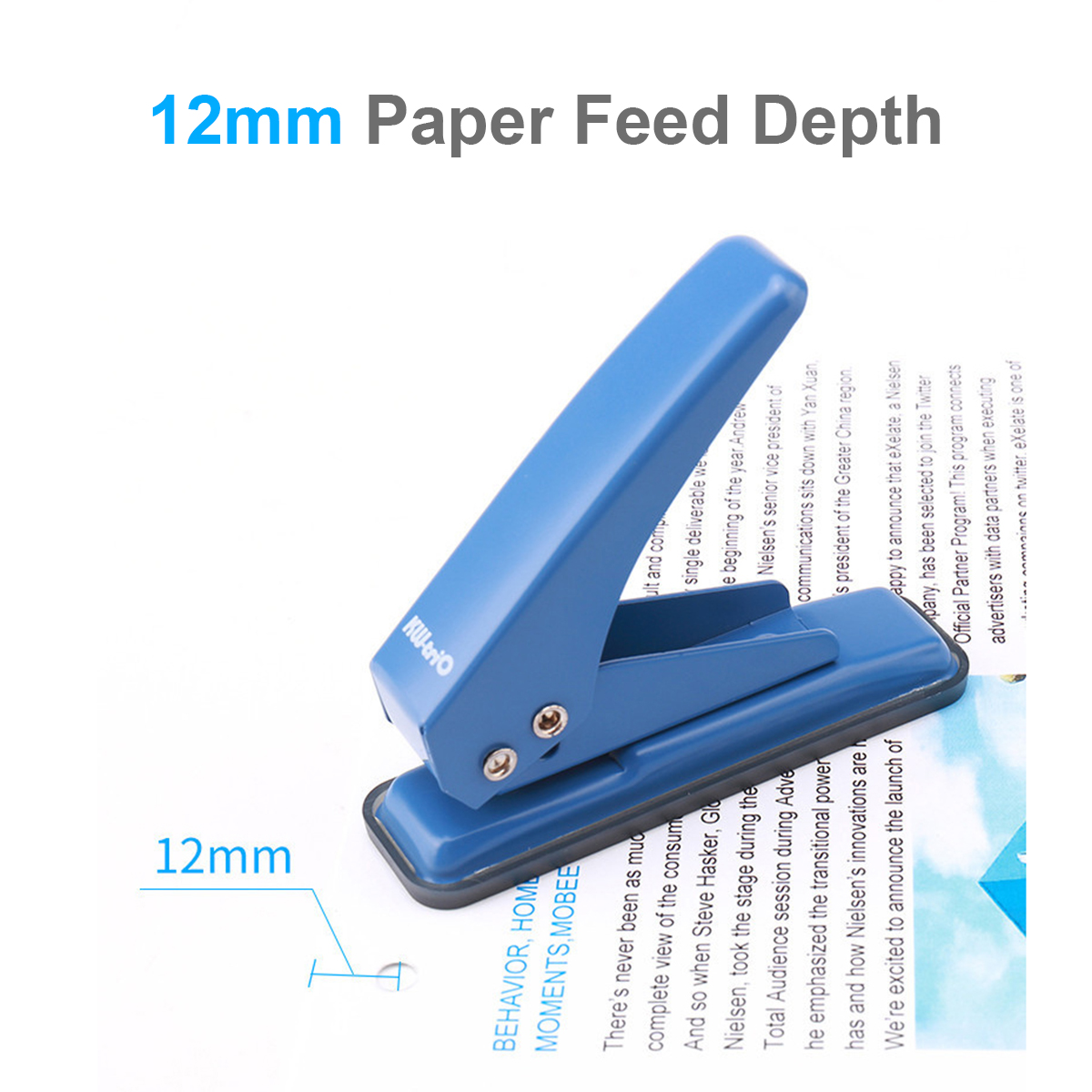 1-Hole Mini Metal Single Hole Punch Paper Puncher 20 Sheet 6mm Holes Reduced Effort with Scraps Collector for Office Supplies