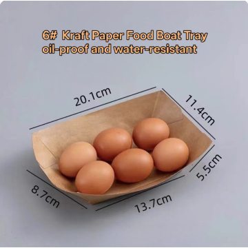 330ml Kraft Open Top Boat Shaped Lunch Box
