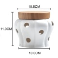 Creative Ceramic Storage Cans Garlic Ginger Storage Tank Jar Bamboo Cover Kitchen Organizer Tools Home Decoration Accessories