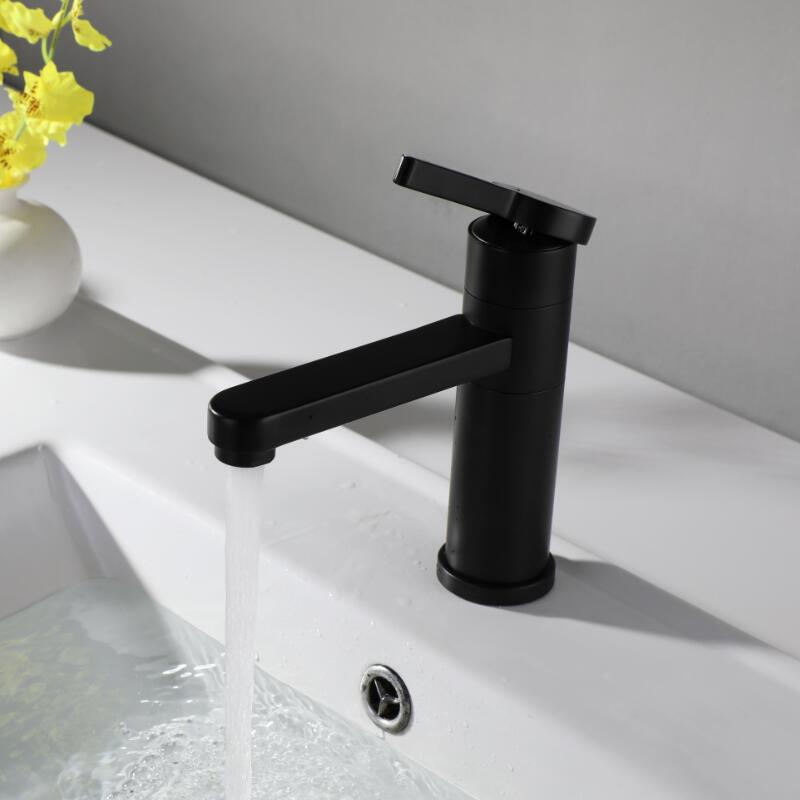 Bathroom Faucet Black Bathroom Basin Faucet Cold And Hot Water Mixer Sink Tap Single Handle Deck Mounted Black and GoldTap