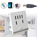 OOTDTY 3.4A 6 Port USB Wall socket Outlet Charger Power Socket Receptacle Plate Panel Switch