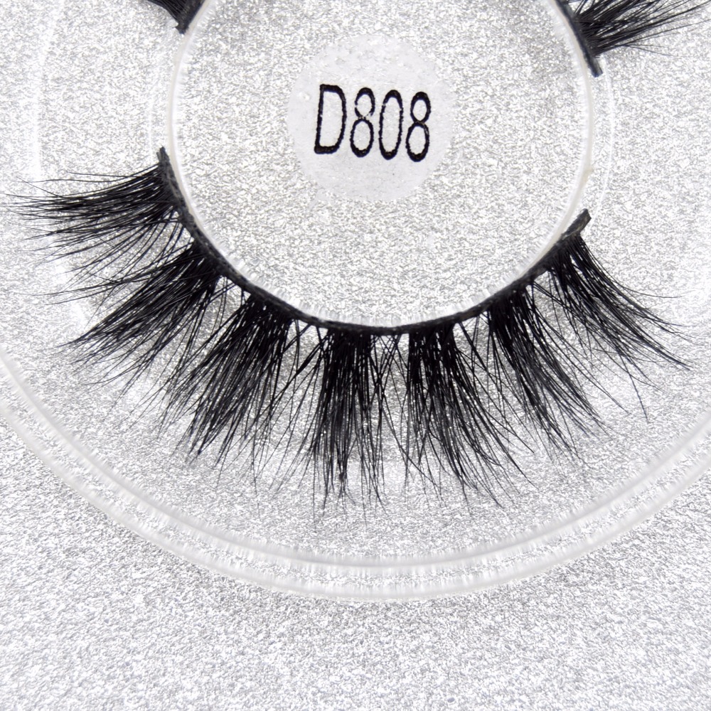 False Eyelash 3D Mink Lashes Handmade Natural Cross Long Mink Eyelashes Make Up Reusable False Eye Lashes Full Strip Lashes D808