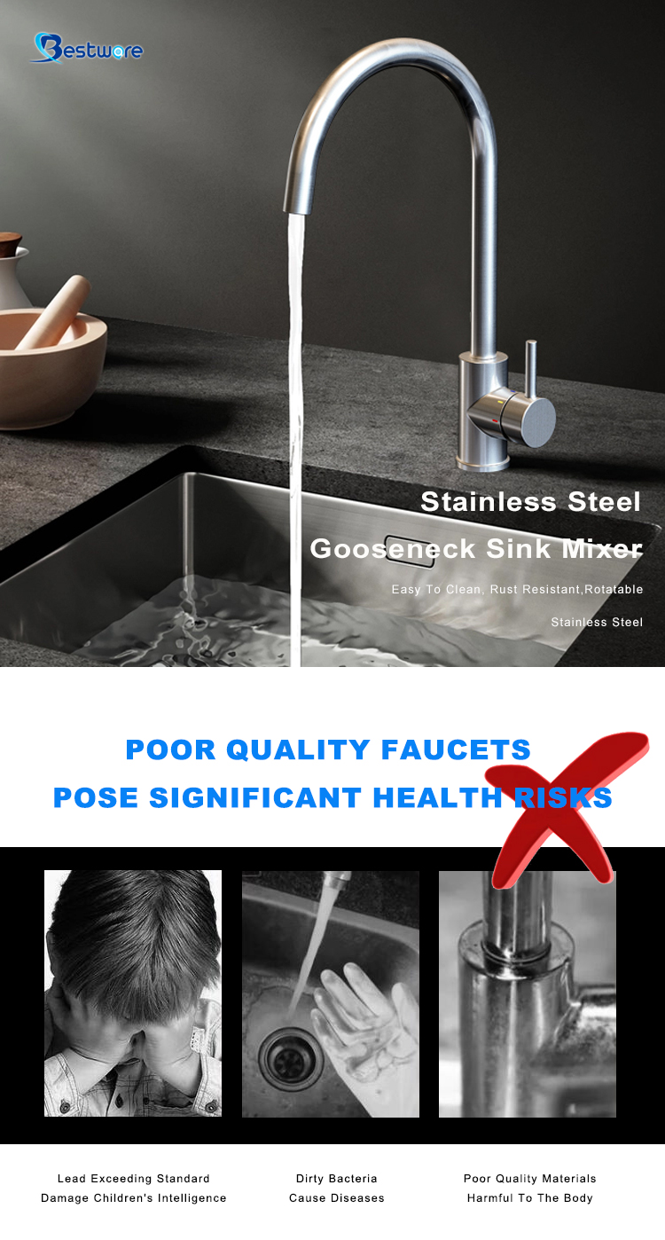 Hot cold sink faucet
