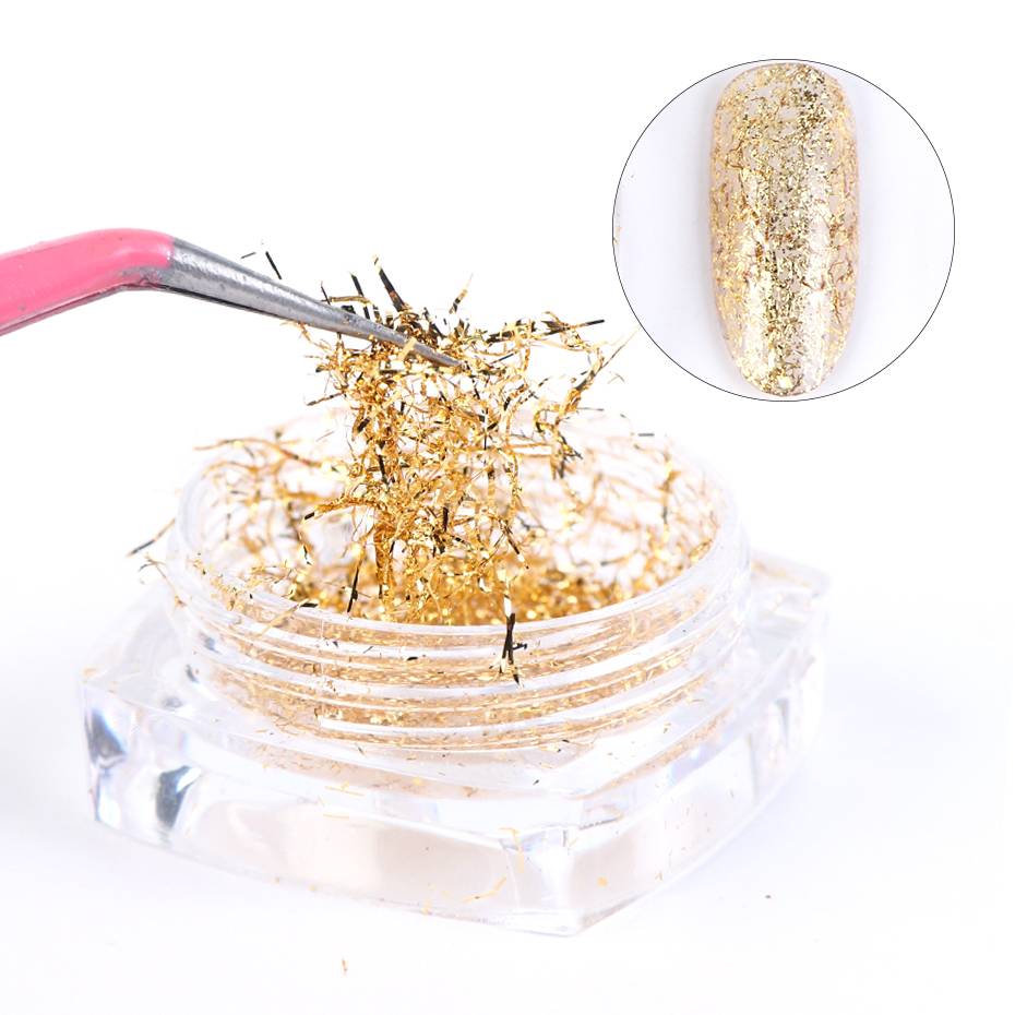 8pcs Gold Nail Glitter Powder Set Galaxy Aluminum Sequins Paillette Gel Mirror for Nail Art Decorations Shinning Dust CH1506-07