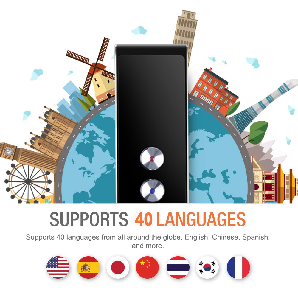 Portable Multi Language Voice Translator, T8 Real Time Instant Two-Way 40 Languages Translation for Travel Shopping Learning