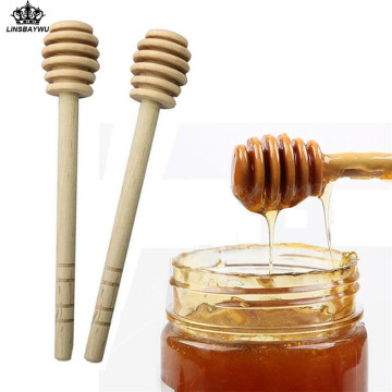 2Pcs/lot High Quality Honey Stir Bar Mixing Handle Jar Spoon Natural Wooden Honey Dipper Wooden Stick Honey Spoons