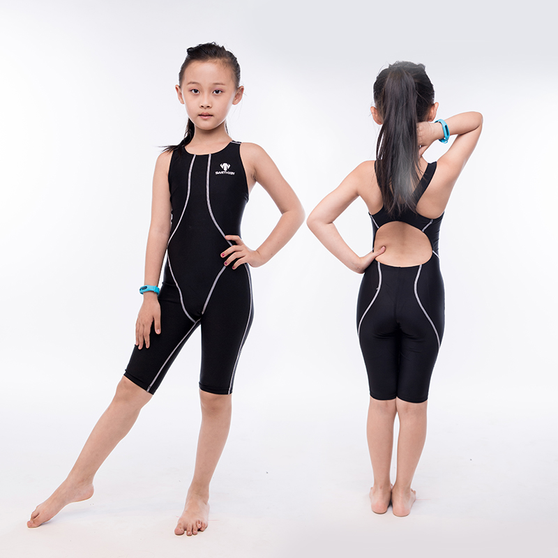 HXBY Kids Professional Swimsuit Girls Racing Swimwear One Piece Athletic Training Swimsuit Children Sports Swimming Suit Girl