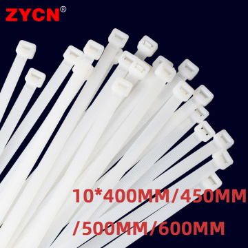 ZYCN 100Pcs Width 9MMx 400 500 1200 Self-Locking Nylon Cable Ties Black Harness Fixed Bicycle Plastic Oversize