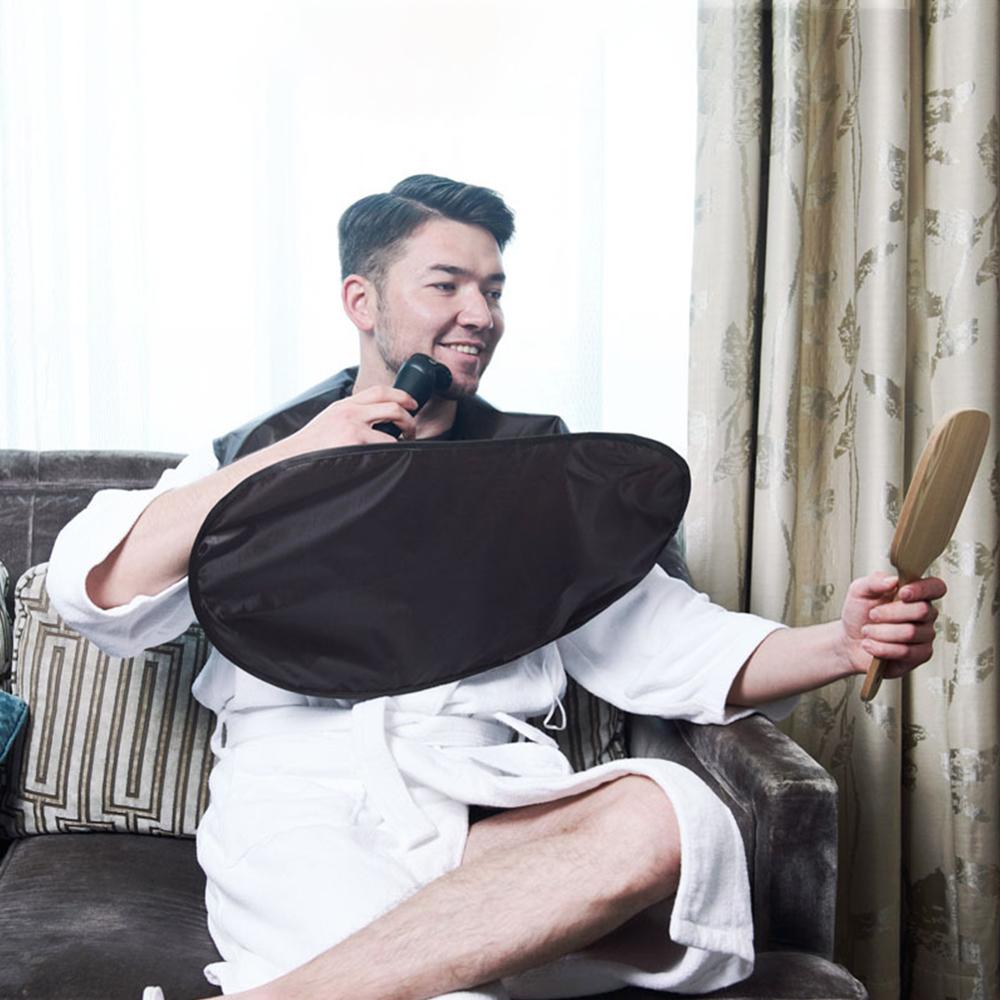 Hair Barber Cape Clothing Apron Foldable Waterproof Umbrella Hair Catching Bib Salon Beard Shaving Cape Hook Household Cleaning