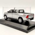 1/43 For T~ota Hilux Revo 2.8 4X4 Diff Lock Silver Diecast Models Car Pickup Truck Auto Toys Gift Collection