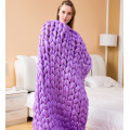 Nordic Style Thread Blanket Chunky Wool Knitted Towel Blanket Hand-woven Sofa Cover Thick Yarn Wool Bulky Throw Blankets 6cm